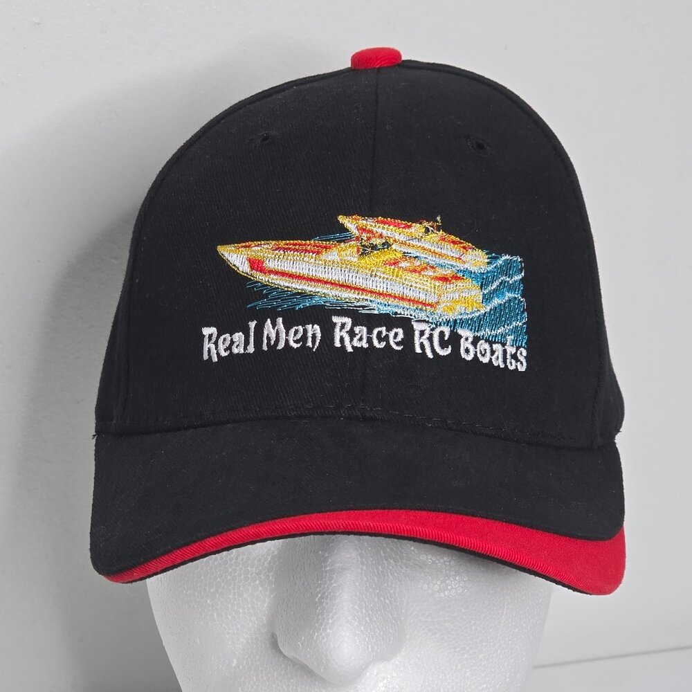 Real Men Race RC Boats Black Hat Cap Adjustable Magic Headwear